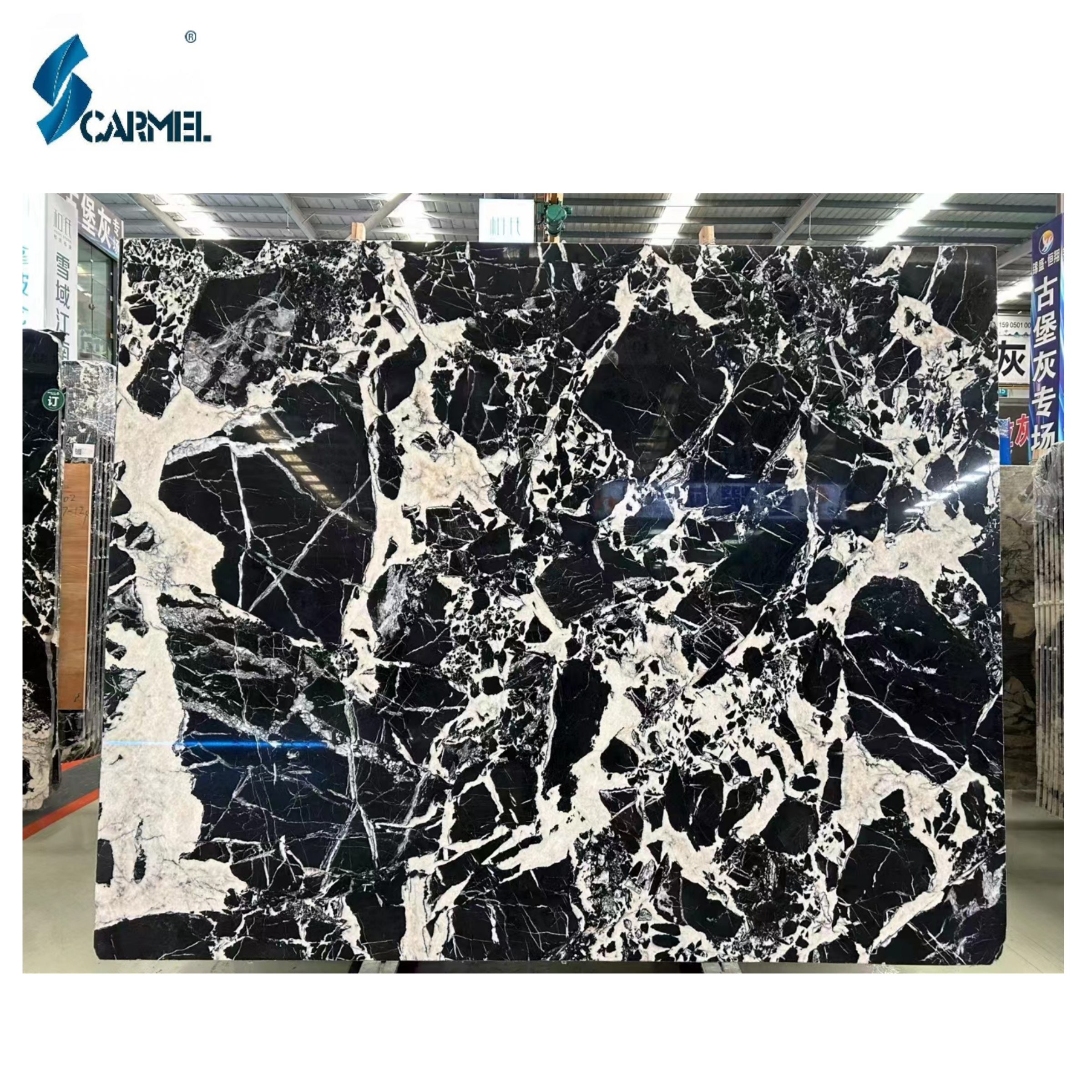 CARMEL STONE Napoleon Black Marble Floor Tiles Grand Antique Marble Tabletop Black And White Marble For Countertop And Fireplace