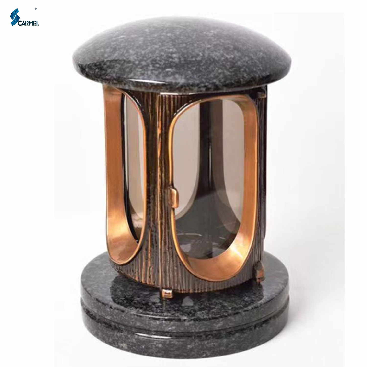 European Style Cemetery Usage Memorial Black Granite Lantern Polished Grave Natural Stone Lantern For Gravestone