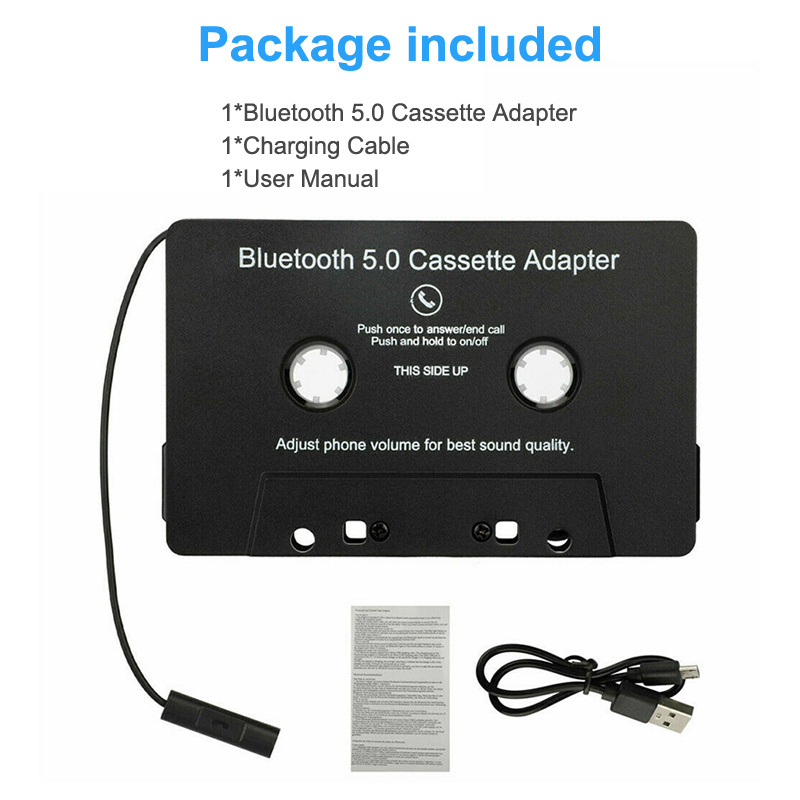 Bluetooth 5.0 Cassette Adapter Car Stereo Cassette Tape Adapte Wireless Mini Music Radio Audio Car Mp3 Player For Android