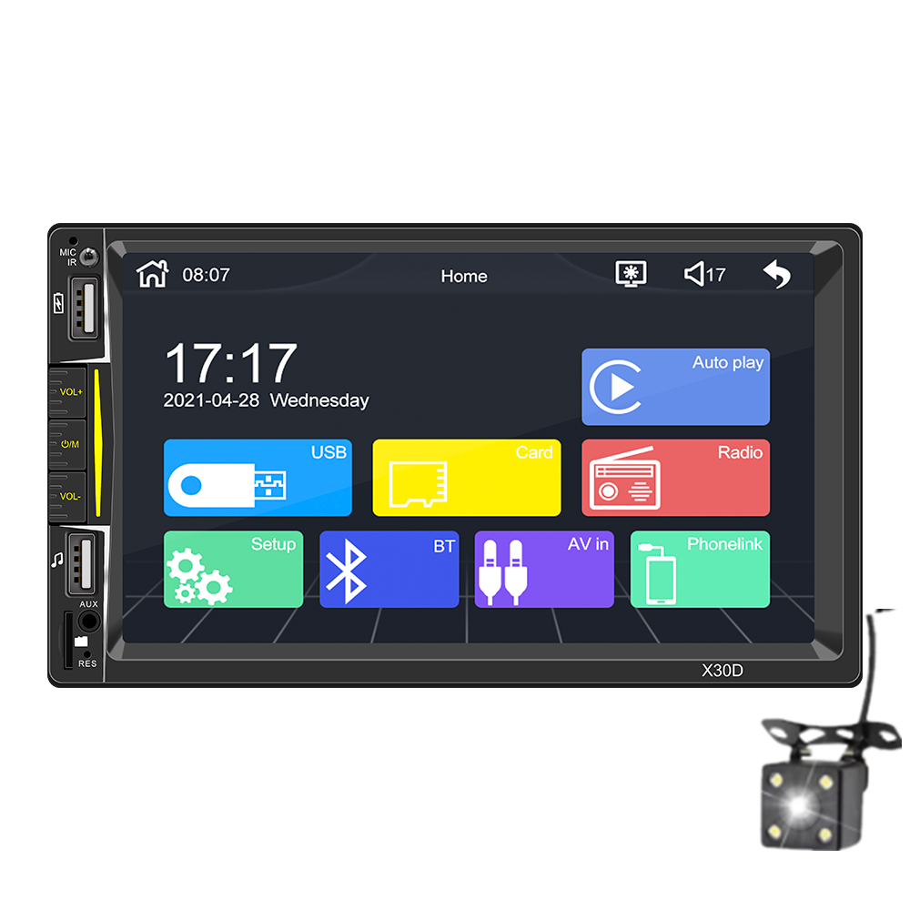 7inch Touch Screen 2 Din Multimedia Carplay Player Stereo Monitor Universal Car Radio With Camera