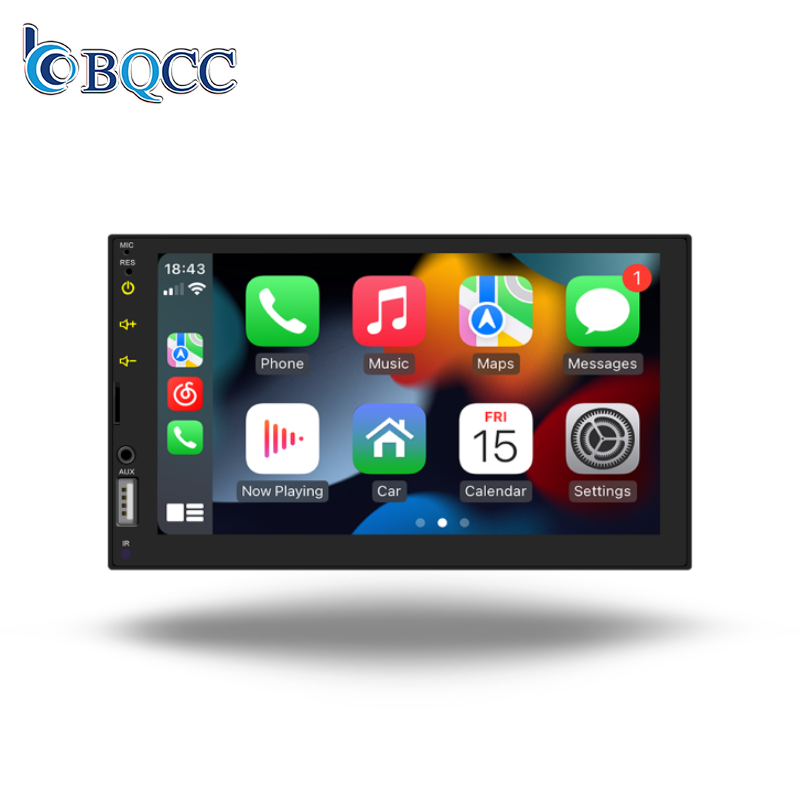 BQCC 7 inch 2 DIN Touch Screen Carplay GPS Display HD Multimedia Stereo Car Radio MP5 Radio FM AM Android Auto Car DVD Player