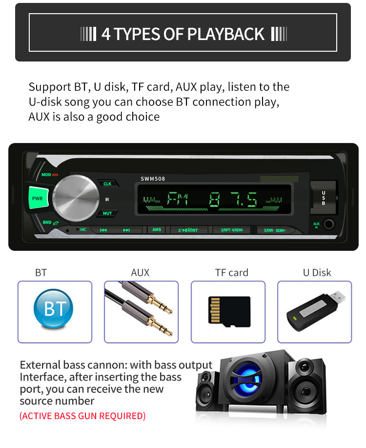 New 1 DIN Car MP3/MP5 Radio Lowest Price Support BT FM USB SD TF Card Car MP3 Player Car Stereo Audio Single DIN