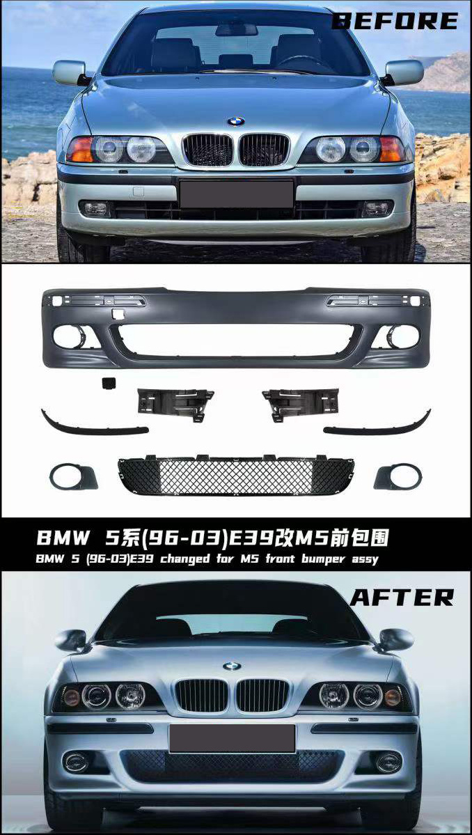 E39 M5 Style Front Bumper Car Exterior Accessories Front Bumper Body Kits For BMW  5 Series E39 1996-2003