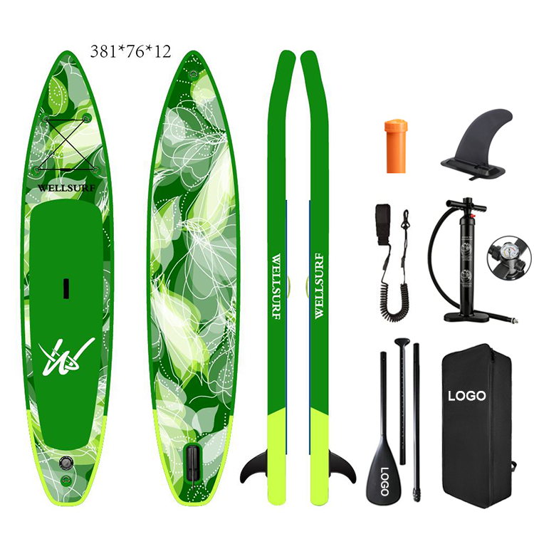 12'6 381cm Double Layer PVC Fusion Material Drop Stitch Race Sup Board Inflatable Racing Paddle Board