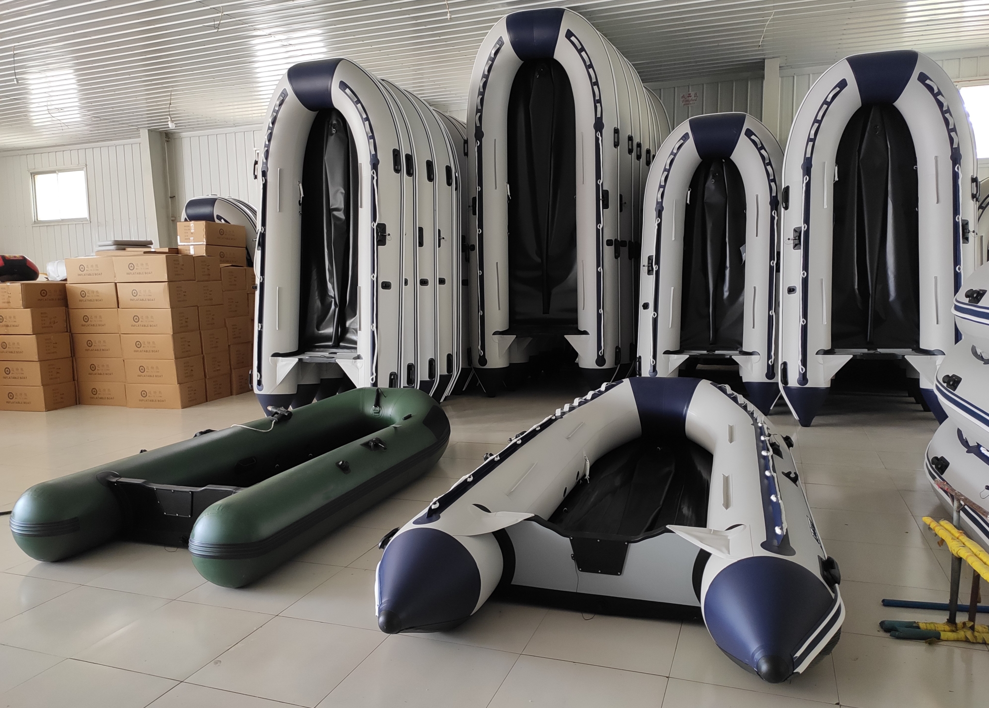 Weihai factory customization hovercraft rowing boat for jet ski Aluminum floor PVC Hull Inflatable Boats