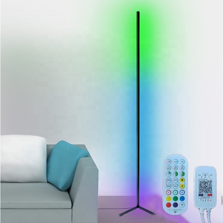 Nordic modern Led Standing Corner Floor Lamp Gaming Lights Living Room Ambient RGB Decor Night Lighting