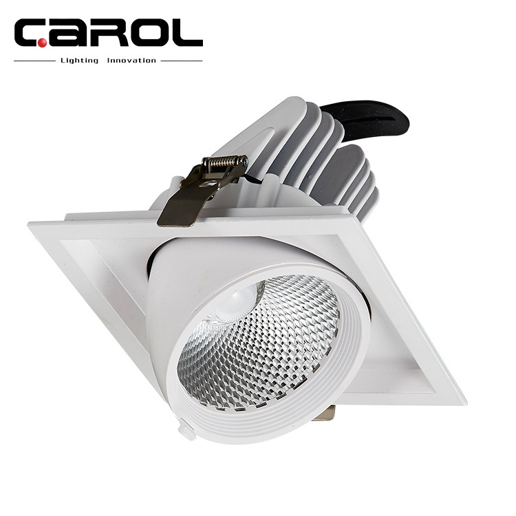 square ceiling recessed tunable cool white 30W 35W 38W adjustable aluminum led downlight recessed gimbal dimmable down light 220