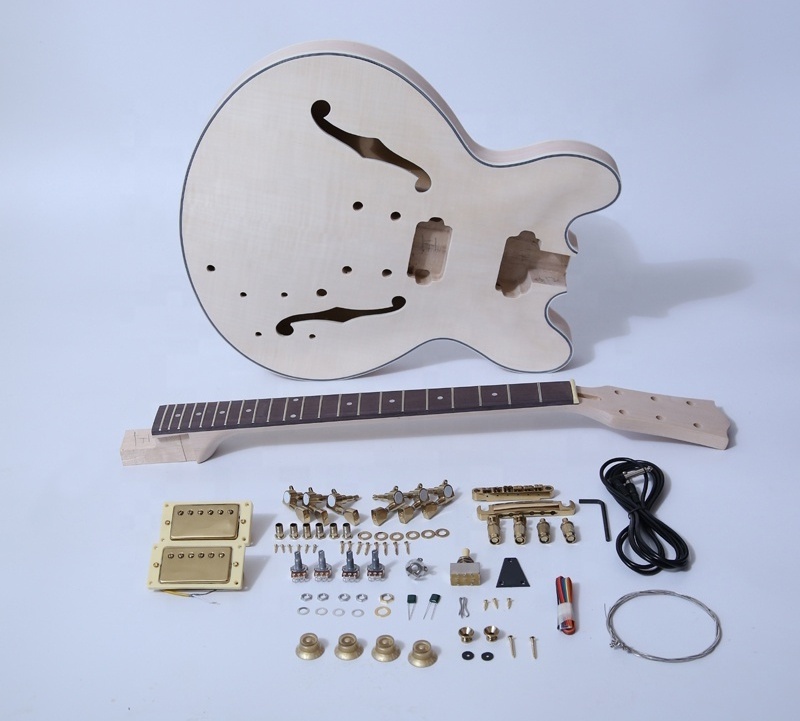 GK015 Unfinished Hollow Body Electric Guitar Kits