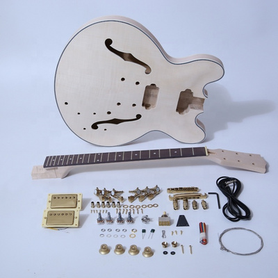 GK015 Unfinished Hollow Body Electric Guitar Kits