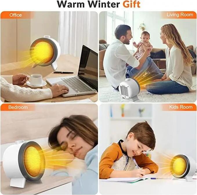 2023 electric fan heat warm air heating electric Portable mini PTC Ceramic space desktop fan heaters for winter room