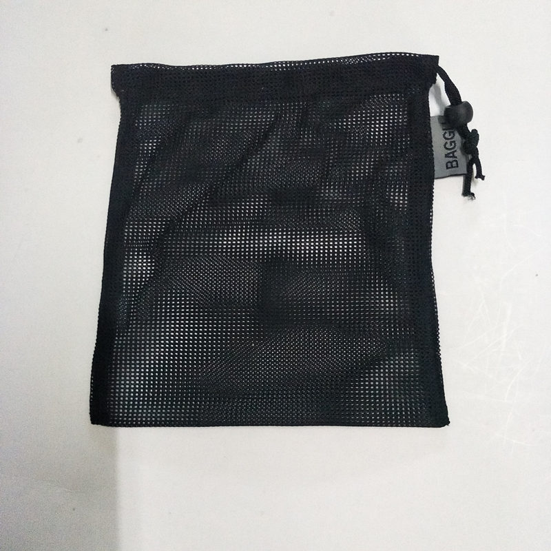 custom black small nylon mesh pouch mesh drawstring bag