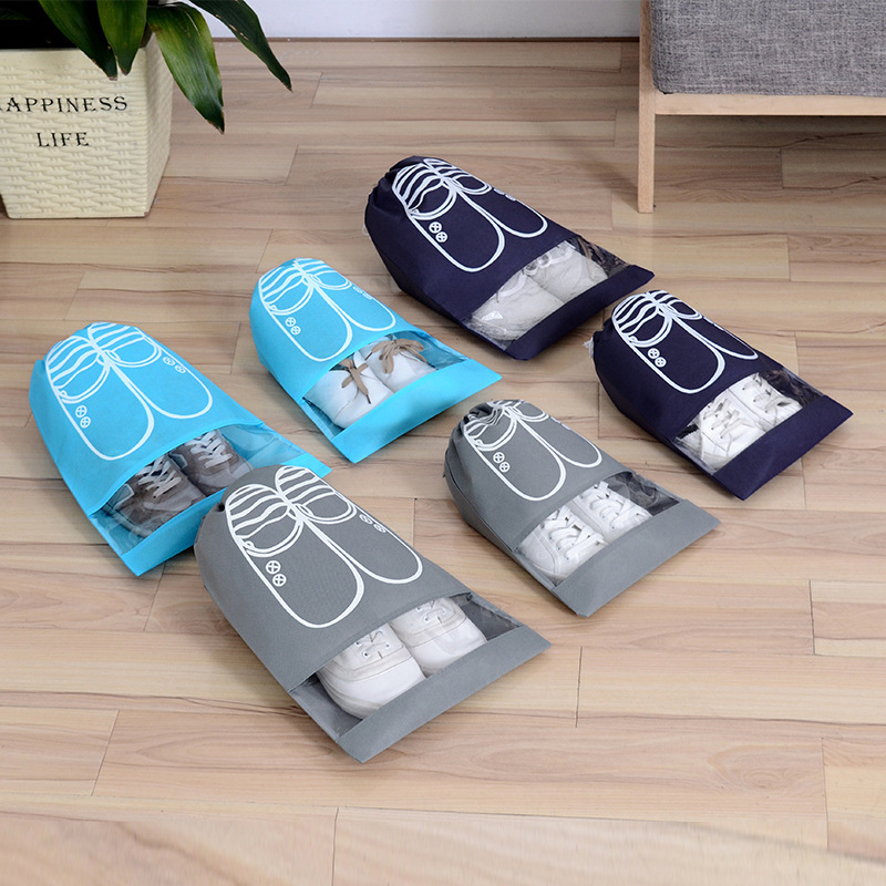 eco-friendly custom waterproof non woven drawstring storage gym sport travel shoe packaging bag