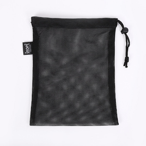 custom black small nylon mesh pouch mesh drawstring bag