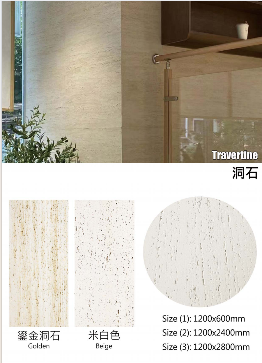 Travertine finished Flexible soft stone veneer for wall panel