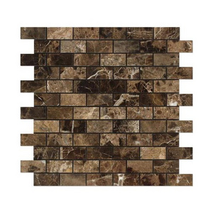 Emperador backsplash mosaic tile brick pattern subway marble mosaic tile