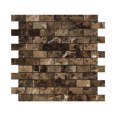 Emperador backsplash mosaic tile brick pattern subway marble mosaic tile