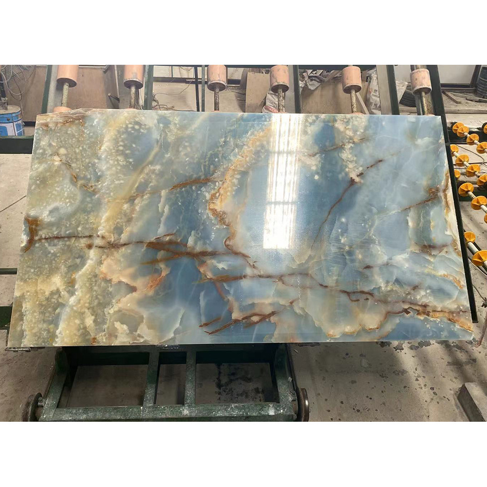 New arrival  House decoration real transparent Blue onyx Blue Aurora marble stone for floor and wall tile