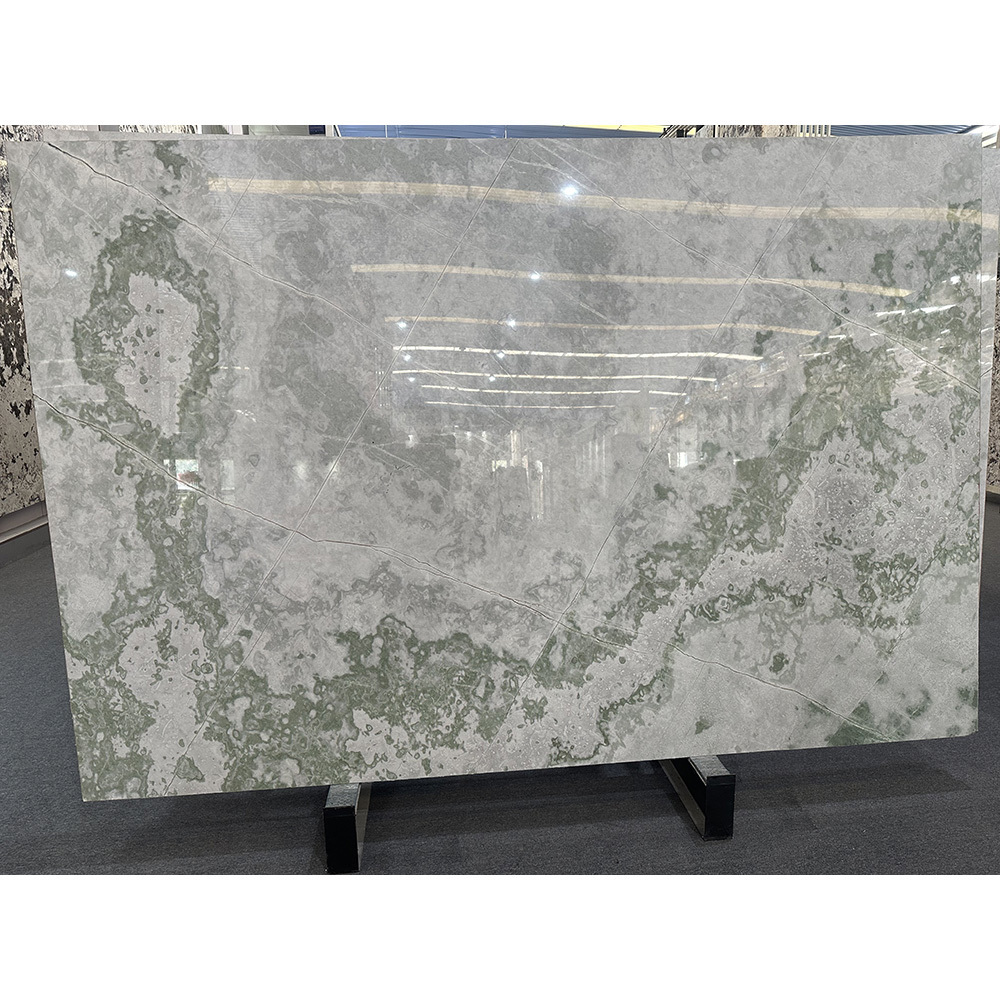 Customized luxury light green marble and quartzite for hotel and villa floor or wall tile and counter top