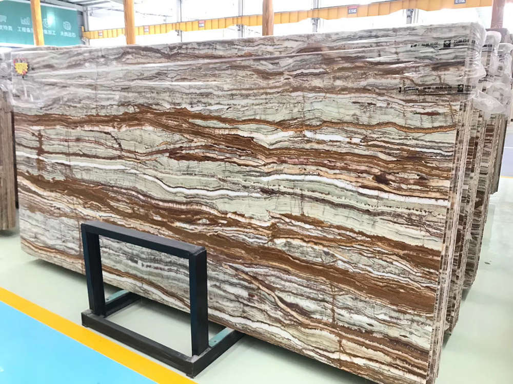 Factory Price  Green Onyx Slab Customized Size For Wall cladding