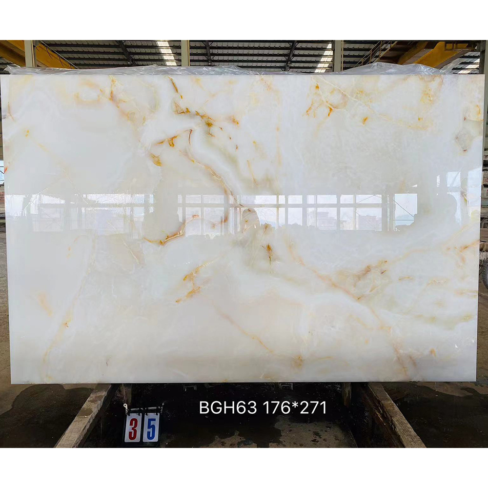 Home decoration real transparent white onyx marble stone for floor and wall tile