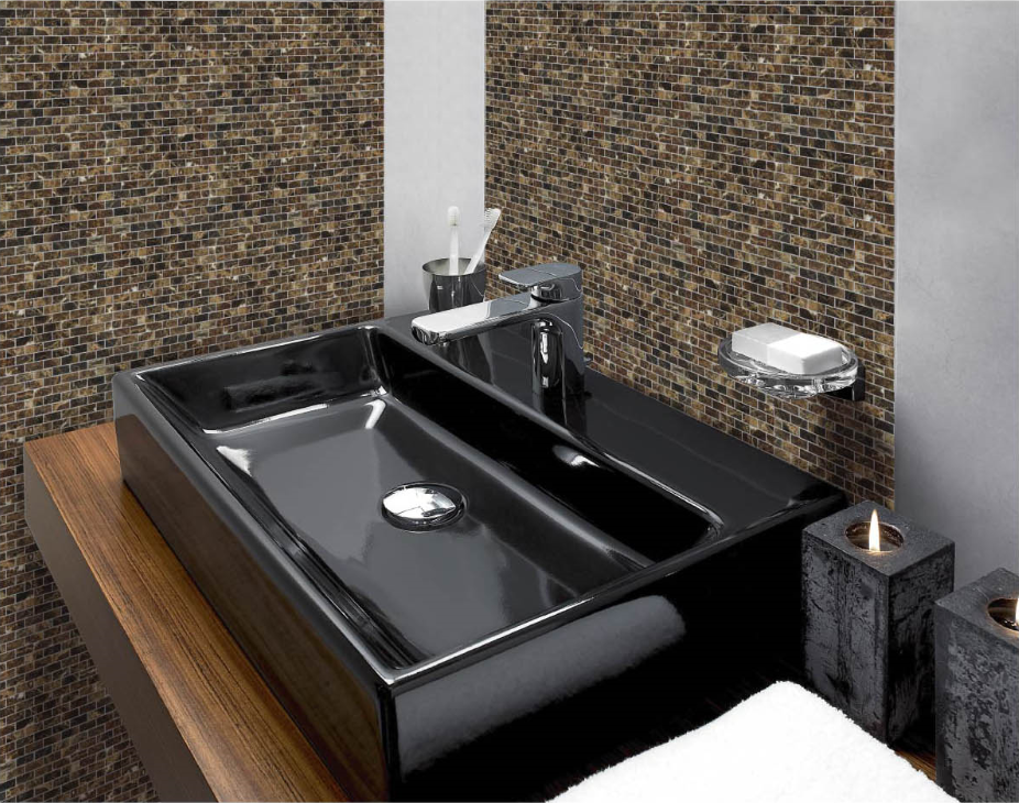 Emperador backsplash mosaic tile brick pattern subway marble mosaic tile