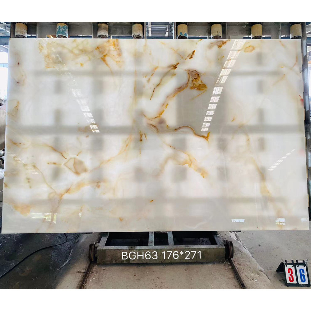 Home decoration real transparent white onyx marble stone for floor and wall tile