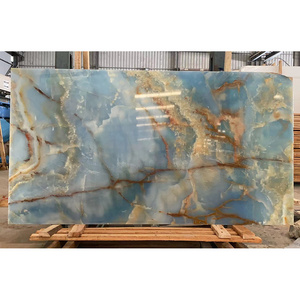 New arrival  House decoration real transparent Blue onyx Blue Aurora marble stone for floor and wall tile