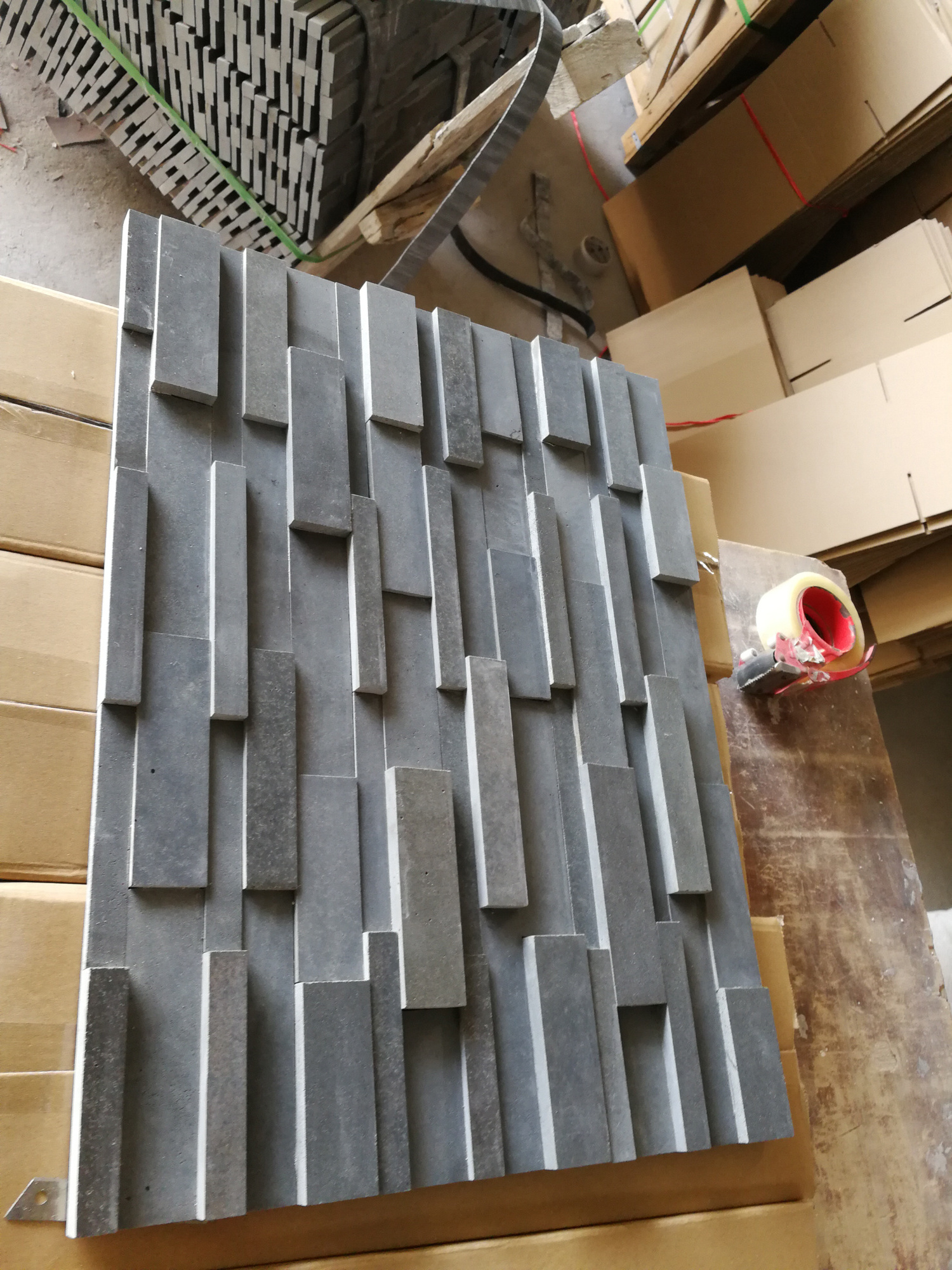 Honed black Basalt / Lavastone Stacked Ledger stone panels