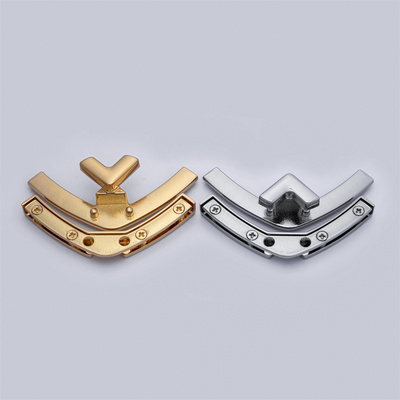 New design handbag gold turn lock closure hardware push snap handbag twist push locks for bag purse