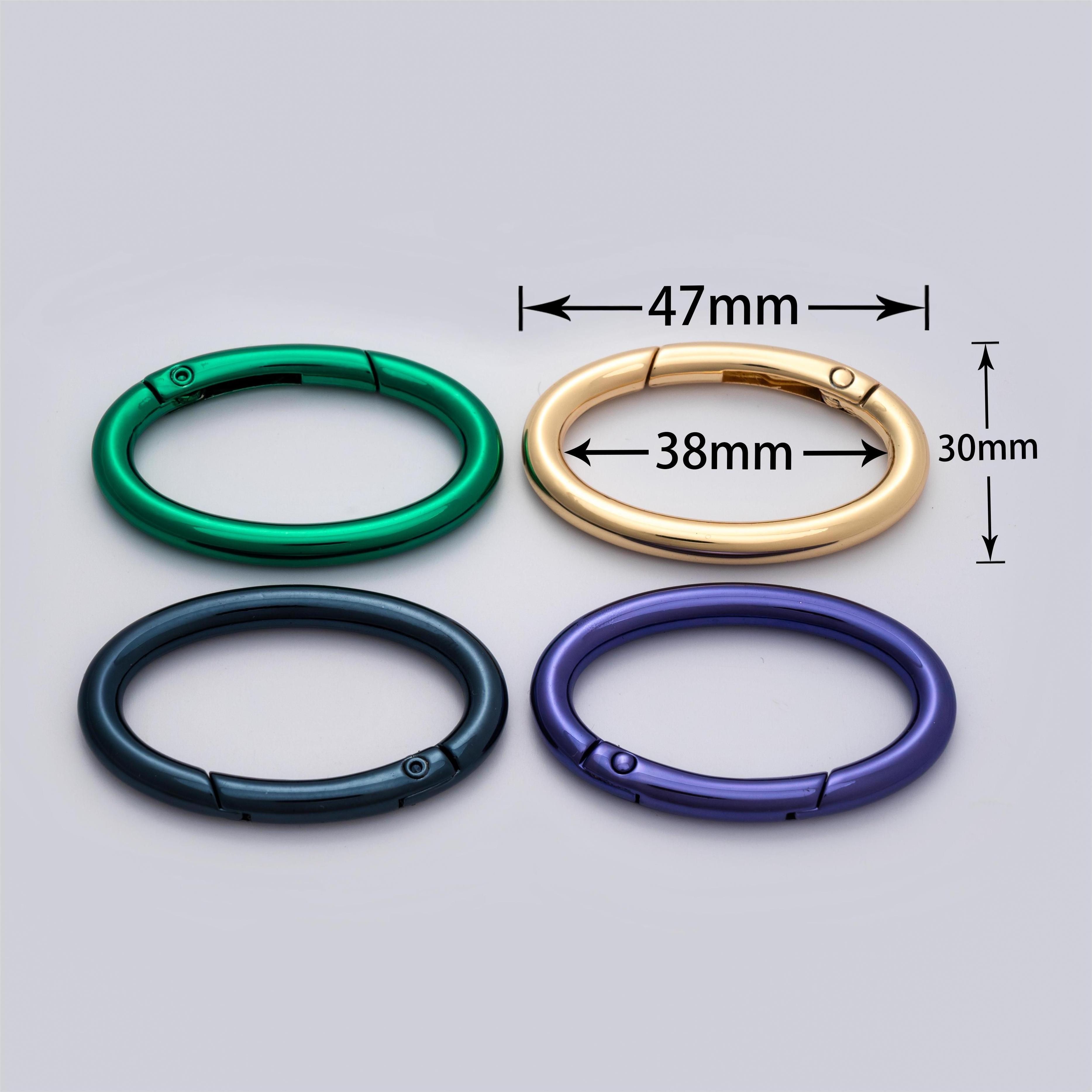 OEM manufacturer high quality zinc alloy bag accessories metal oval ring gold plated spring lock ring for handbag