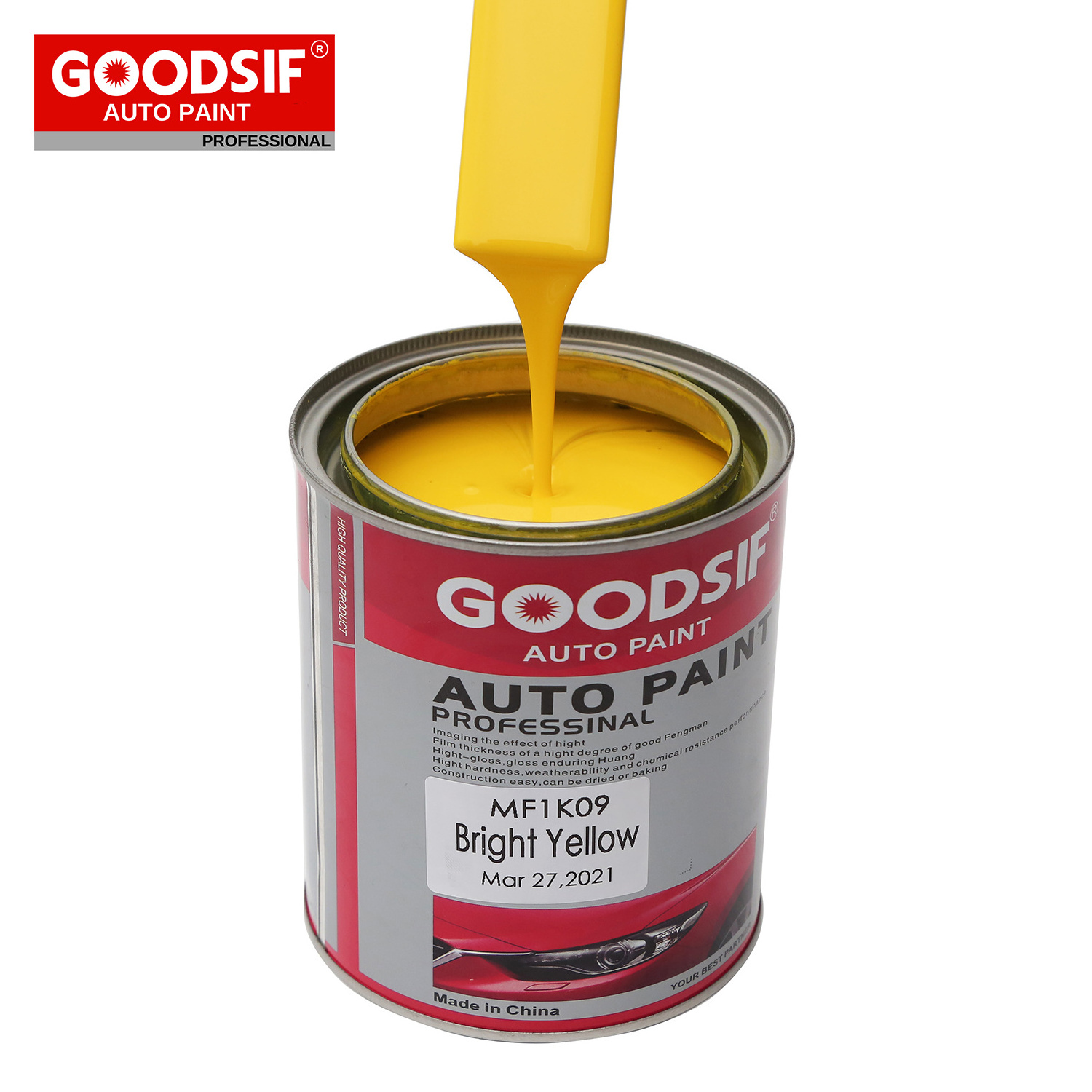 GOODSIF Car Paint Price Acrylic Solvent Based Automotive Lacquer 1k Silver Pearl Auto Repair Paint Color