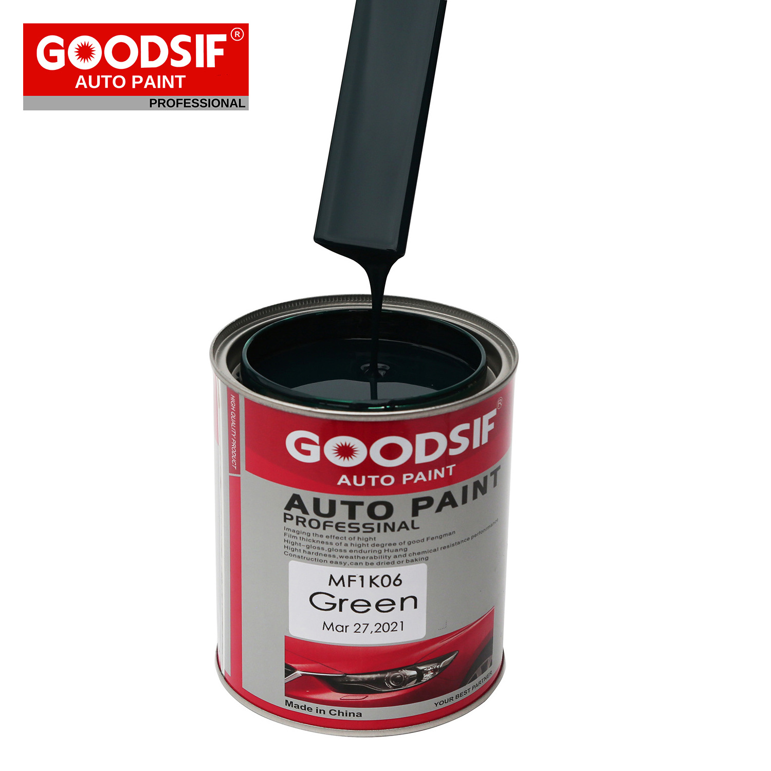 GOODSIF Car Paint Price Acrylic Solvent Based Automotive Lacquer 1k Silver Pearl Auto Repair Paint Color