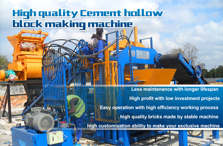 Full automatic concrete block making machinery block moulding machine QT4-18 brick making machine