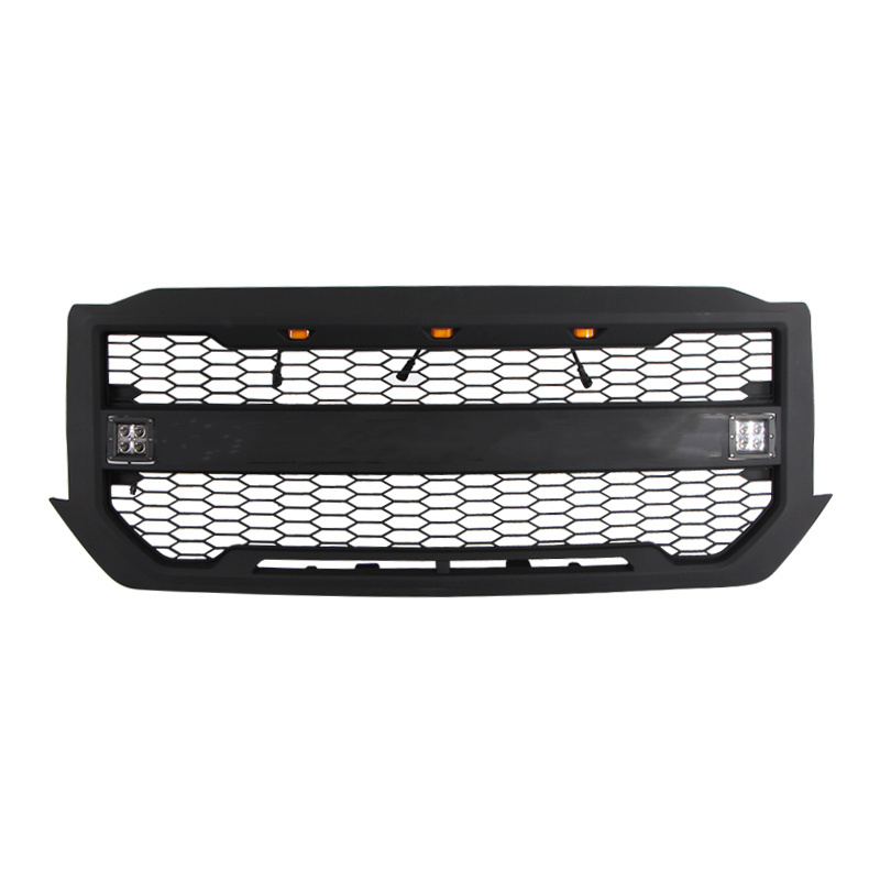 Black Front Grill Bumper Grille Fit For SILVERADO 1500 2016-2018  With Led Light Dropshipping Ship From USA