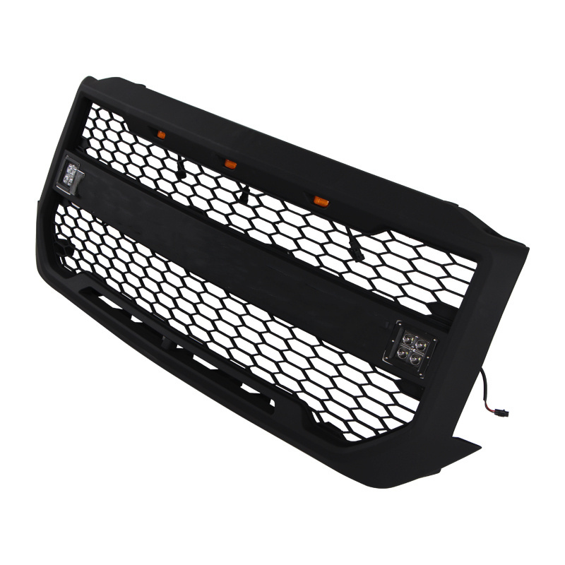 Black Front Grill Bumper Grille Fit For SILVERADO 1500 2016-2018  With Led Light Dropshipping Ship From USA