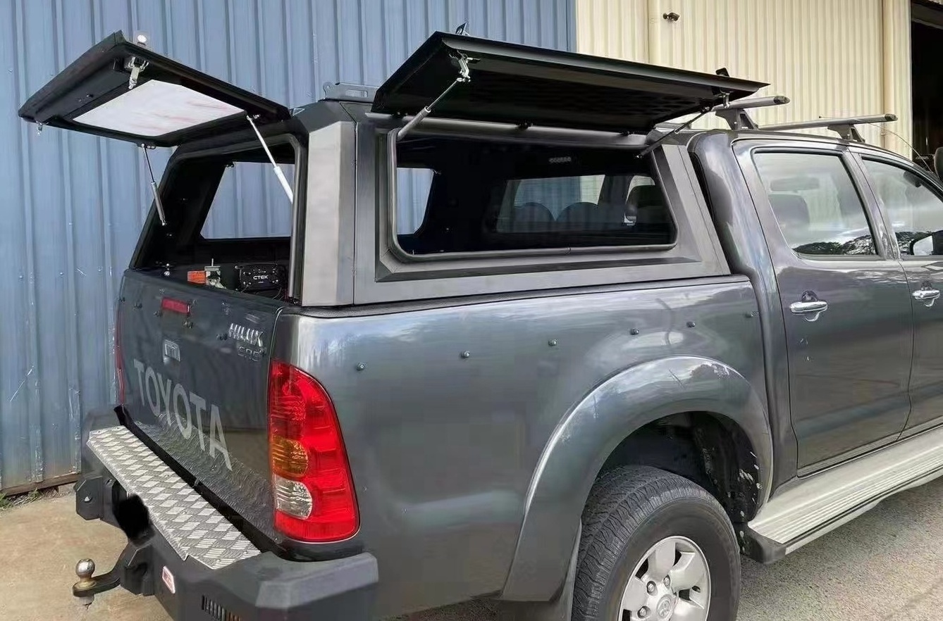 Lightweight Aluminum Flat Material 4x4 Slide On Camper Truck topper Canopy  fit for Ford Ranger F150  hardtop