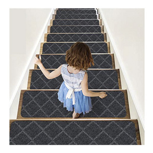 Hot Selling High Quality Anti-Slip Printed Rubber Back Carpet Stair Mat Anti-Slip Stair Foot Pedal Mat