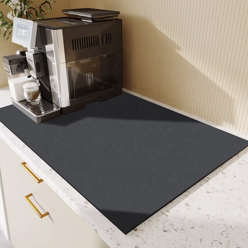 Wholesale Coffee Mat Absorbent Dish Drying Mat for Kitchen Counter-Coffee Bar Accessories Microfiber Fit Under Coffee Machine Co