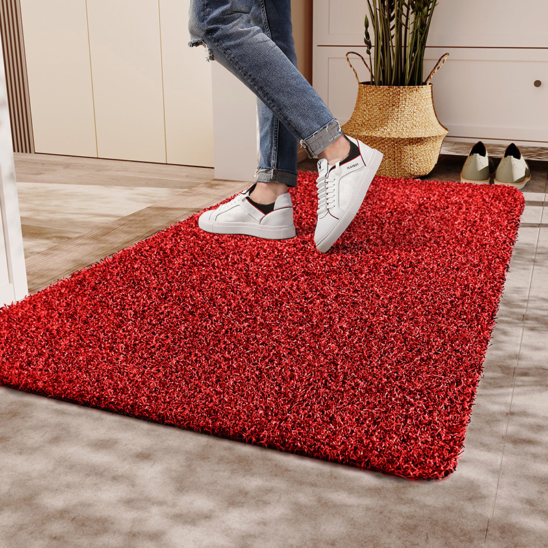 Tough coconut PVC rubber non-clip strong firm floor carpet rug door mat outdoor with environmental adhesive