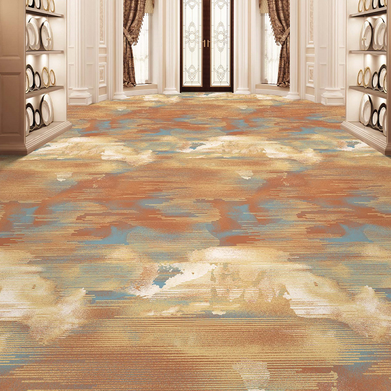 Nylon Material Axminster Carpet Luxury Hotel Flooring Printing Customized Design Hotel Room Carpet For 5 Star