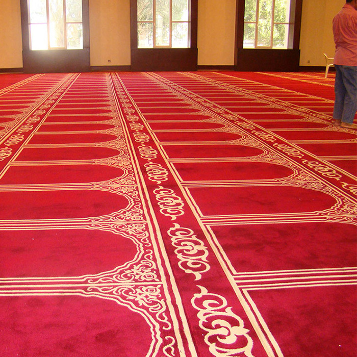 Print Muslim Mosque Prayer Carpet Axminster Customized Patterns 4*25 M Roll Custom Carpets Mosque Prayer Carpet For Mosque