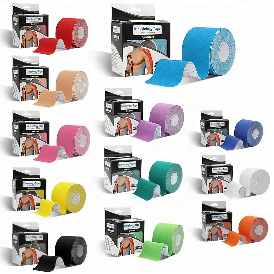 Wholesale Waterproof Custom Printed Logo Cotton Kinesiology Tape Profesional Sport Therapy Muscle Athlete Kinesiology Tape