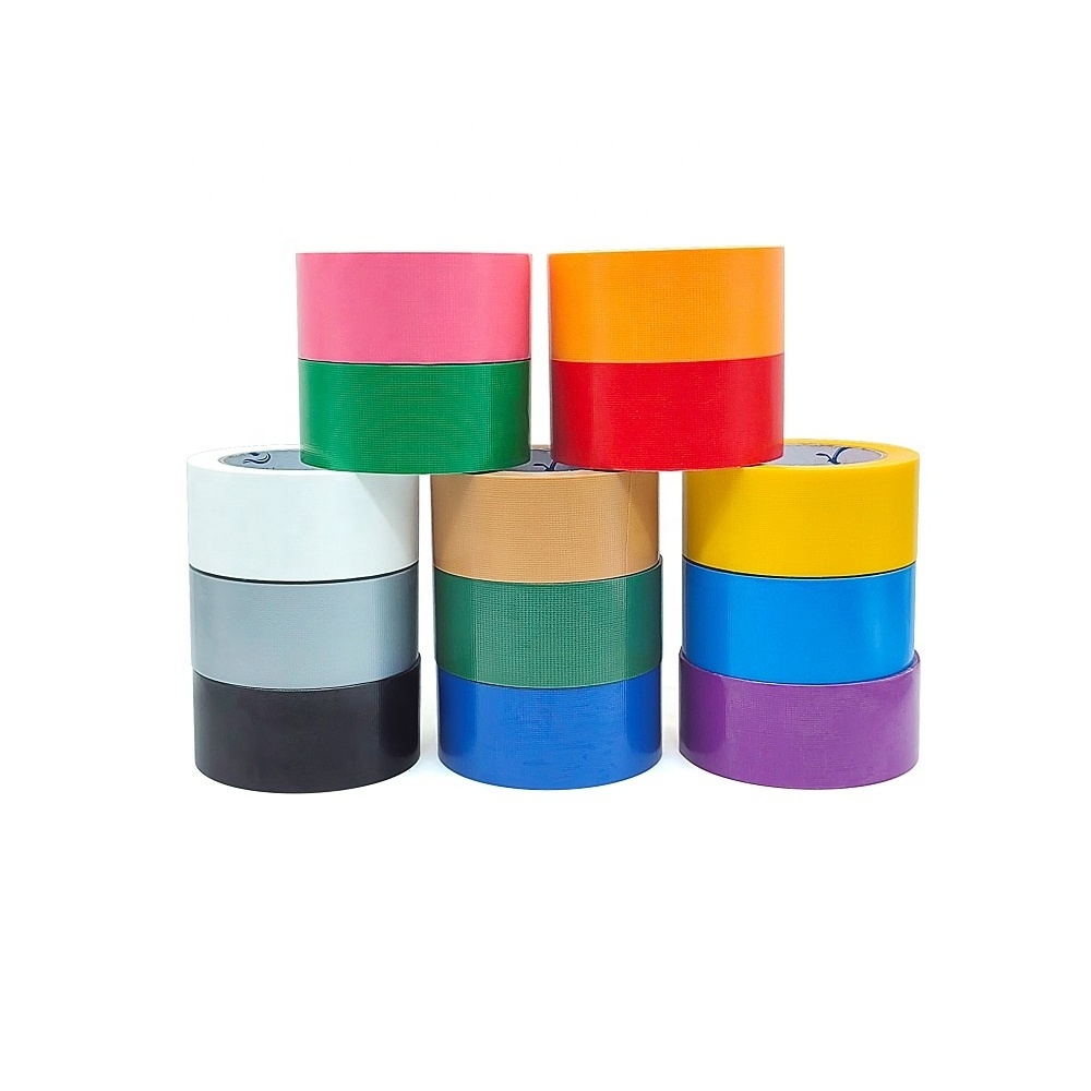 Factory price pe heavy duty waterproof silver black bulk custom colored adhesive cloth duct tape for carpet edge binding china