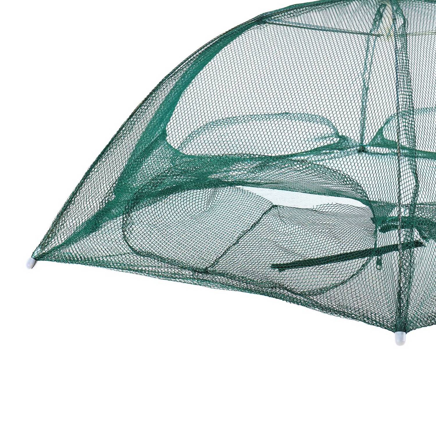 Green Umbrella Shape Folded Portable Fishing Shrimp Crab Cage Folding Fish Trap