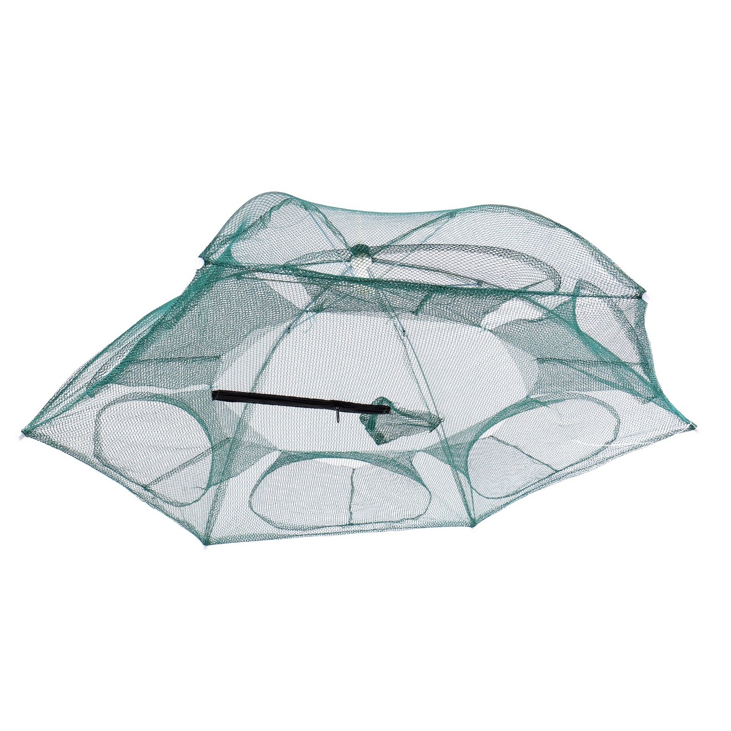 Green Umbrella Shape Folded Portable Fishing Shrimp Crab Cage Folding Fish Trap