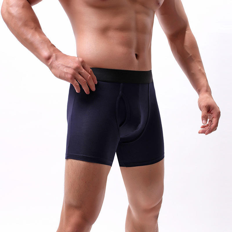 Wholesale new brand men long leg boxer briefs comfortable Mens Underwear Soft fabric long boxers for men