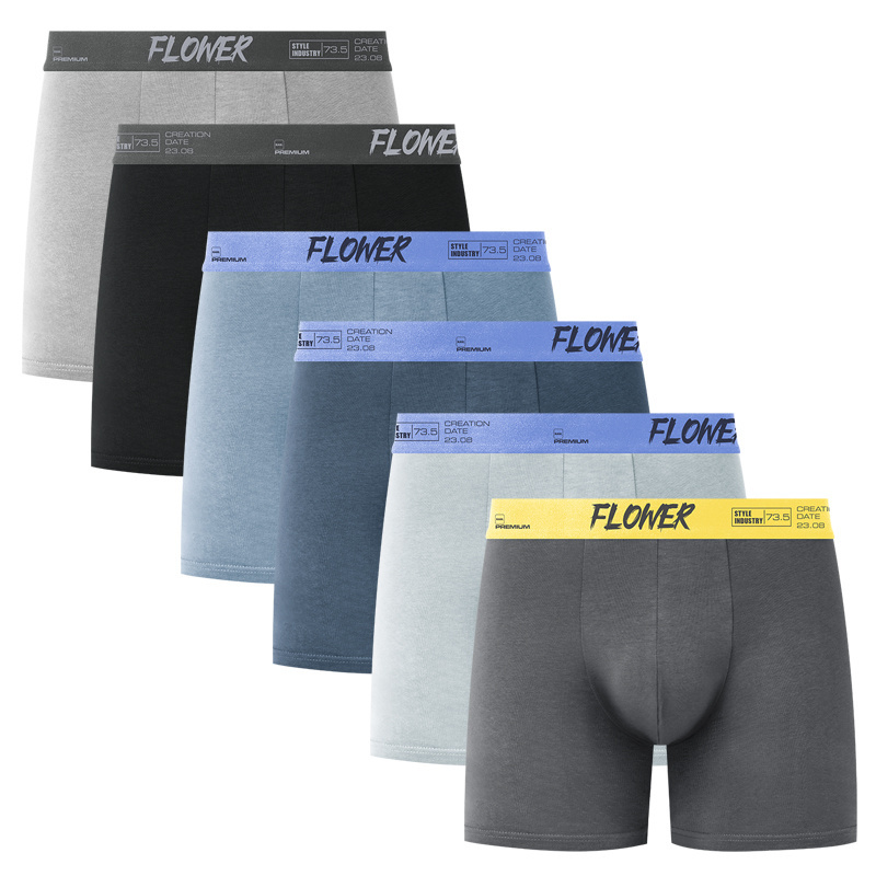 Custom Long Boxer Briefs Comfortable Plain 100% cotton Men's Underwear Boxer for men