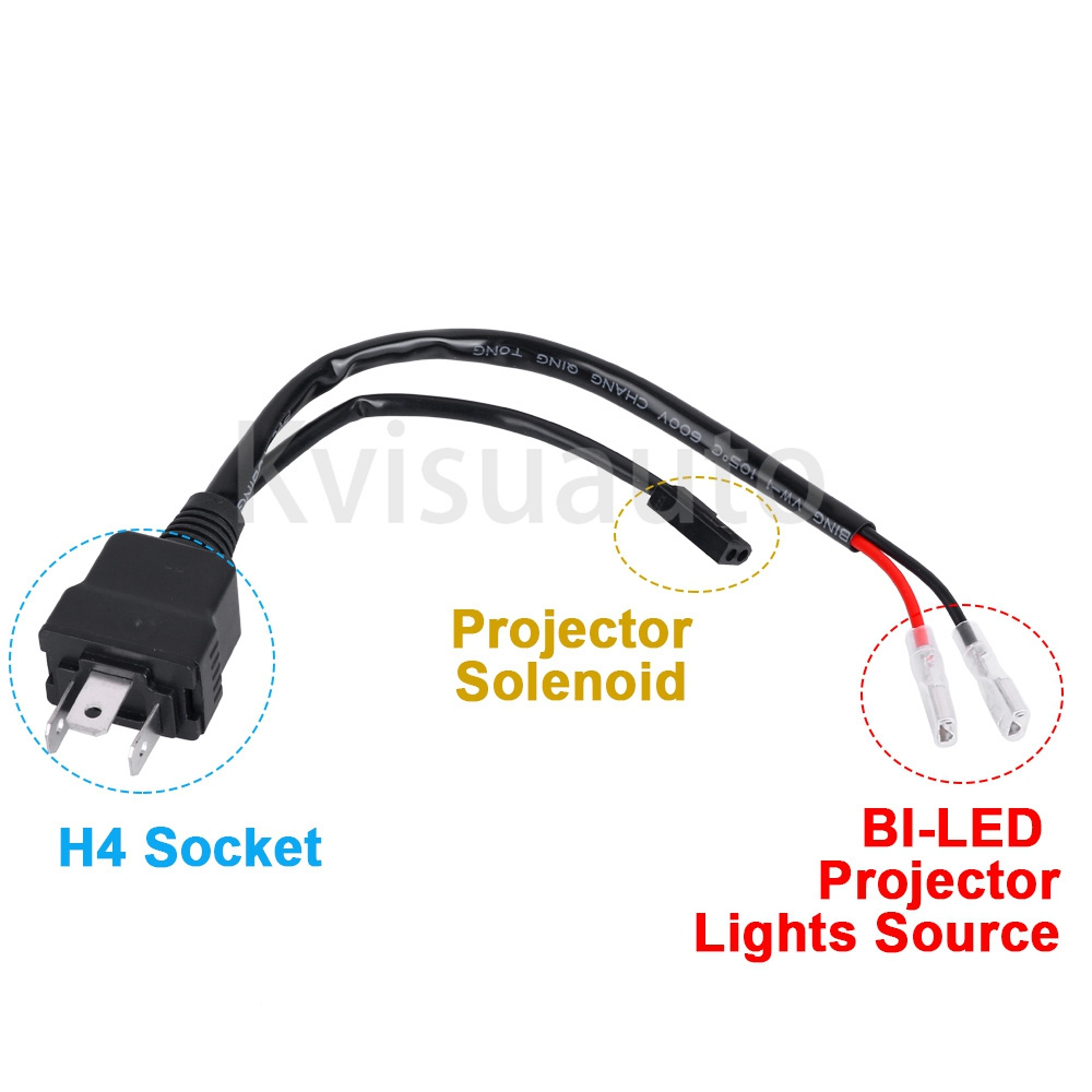 CQL KVISUAUTO H4 LED  Bulb Relay Harness For Bi-led Projector Lens Socket Cable Wiring Headlight Connector Car Light Accessories