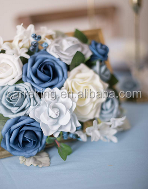 Dusty Blue Shades Roses Artificial Flowers Roses DIY Wedding Bouquets Centerpieces Arrangements Party Baby Shower