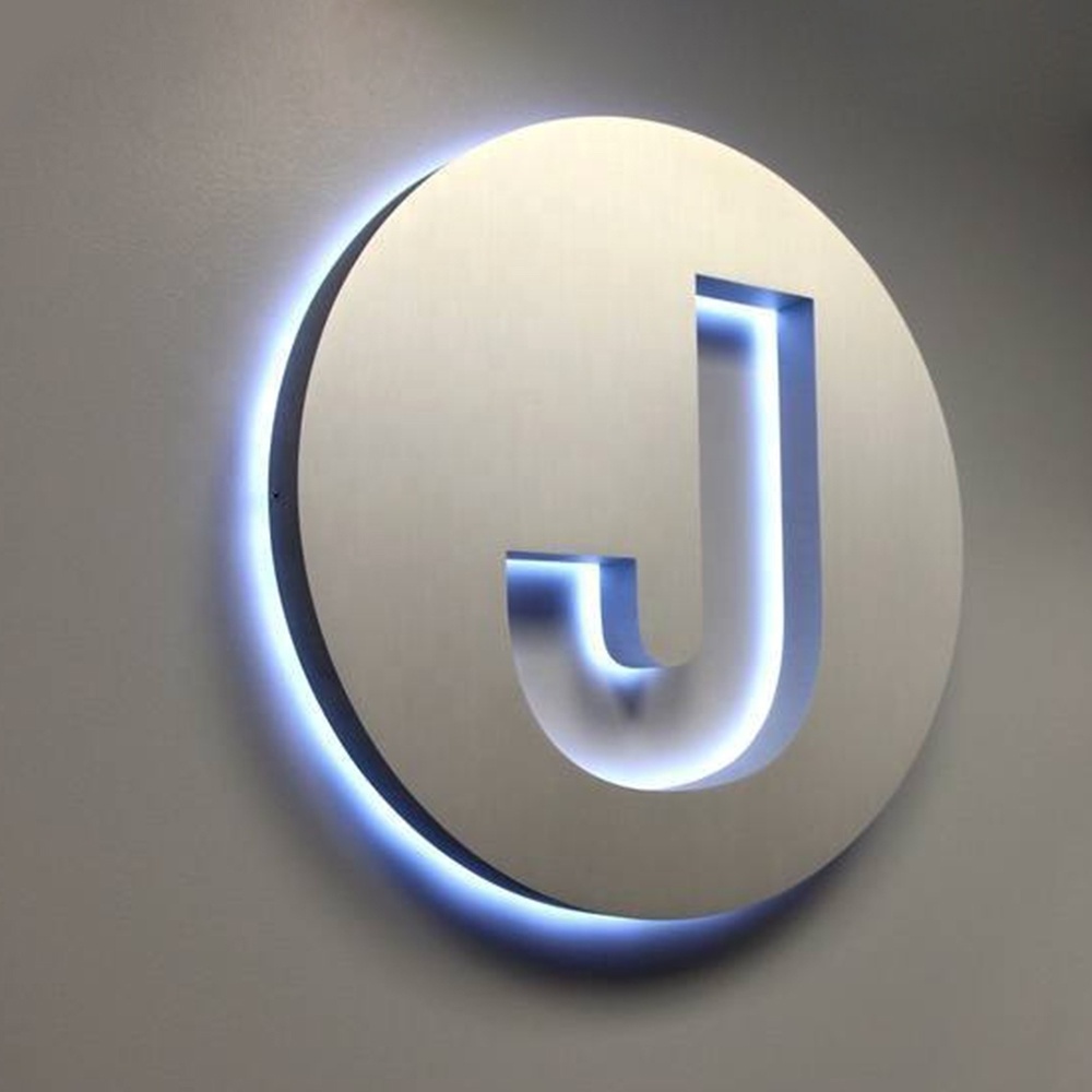 3d led stainless steel backlit channel letters sign light wall logo signage sign custom 3d led letter sign